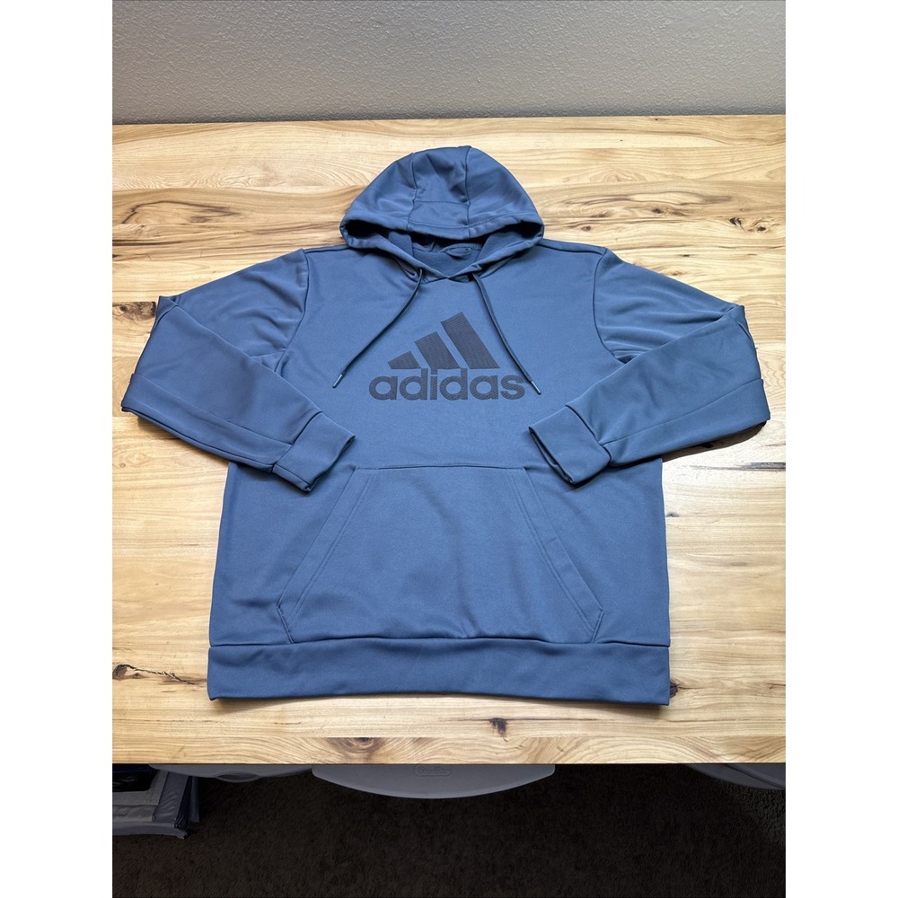 Adidas Men's Blue Aeroready Pullover Hoodie Size Large Performance